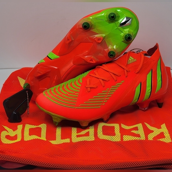 Adidas Predator Edge.1 SG Soccer Cleats Solar Red Green GW1016 Men’s Size 7 New - Picture 1 of 11